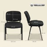 HOMCOM Stackable Meeting Chair with Padded Seat and Curved Backrest – Conference Room Office Chair, Black