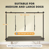 PawHut Dog Grooming Arm with Clamp and 3 Nooses, Adjustable H-Shape Table Arm – Home Pet Grooming, Black
