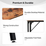 43-Inch Pub Height Bar Table with MDF Top and Iron Frame, 209 lbs Capacity – Kitchen Bar Counter, Brown