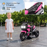 AIYAPLAY Kids Electric 3-Wheel Ride-On Motorbike with Horn, Headlights & Music – Toddler Battery Bike, Pink