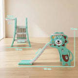 AIYAPLAY Baby Slide with Basketball Hoop, Ball & Inflator – 3 in 1 Indoor Slide for 18-36 Months, Blue
