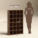 HOMCOM CD Storage Unit with 3-Level Adjustable Shelves – Slim Media Tower for CDs and DVDs, Rustic Brown