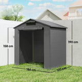Outsunny 6 x 4ft Outdoor Storage Shed with Vent and Roll-Up Zipper Door – Waterproof Bike Tent