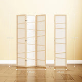 HOMCOM Wooden Folding Privacy Screen with Solid Wood Frame – 3 Panel Room Divider for Bedroom, Natural Wood Finish