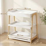 AIYAPLAY Baby Changing Table with 2 Storage Shelves & Waterproof Mat – Nursery Changing Unit, White