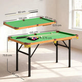 SPORTNOW 4ft Folding Pool Table with 2 Cues, 16 Balls, Triangle & Chalk – Mini Billiards Table for Kids & Adults
