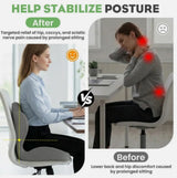 2-in-1 Ergonomic Memory Foam Back and Seat Cushion with Lumbar Support – L-Shaped, Non-Slip Base, Grey