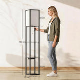 HOMCOM 3-Tier Column Shelf Floor Lamp