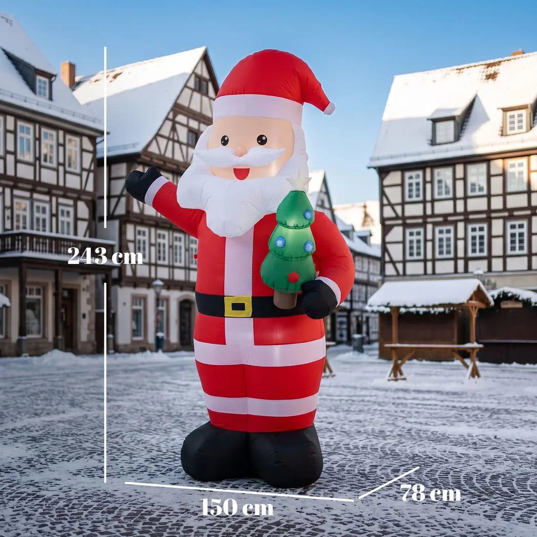 Outsunny 8ft Inflatable Santa with LED Lights