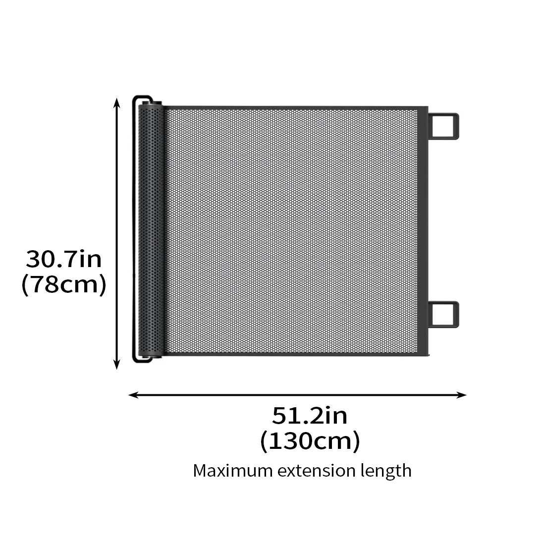 Retractable Pet Gate with Wall-Friendly Clips – Folding Safety Barrier for Dogs, Toddlers & Stairs, Black