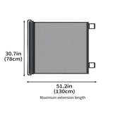 Retractable Pet Gate with Wall-Friendly Clips – Folding Safety Barrier for Dogs, Toddlers & Stairs, Black