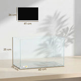 PawHut 24L Bare Glass Fish Tank with Protective Base Mat – DIY Aquarium for Fish and Shrimps, Transparent