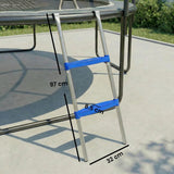 SPORTNOW 2-Step Trampoline Ladder with Wide Non-Slip Steps & Universal Hook – Galvanised Steel, 150kg Capacity