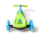 Ozbozz Dinosaur Trail Twister Folding Scooter with 3 Light-Up Wheels – Kids Outdoor Ride-On, Green