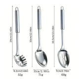 9-Piece Stainless Steel Kitchen Utensil Set with Ergonomic Handles and Hanging Holes – Cooking Tools