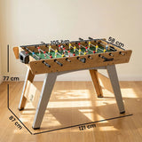 SPORTNOW 4ft Table Football with 22 Players, 2 Balls & Manual Scorers – Foosball Game Table, Natural Wood Finish