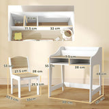 AIYAPLAY Kids Desk and Chair Set with Storage Shelves – Children's Study Table for Ages 3-8, Natural