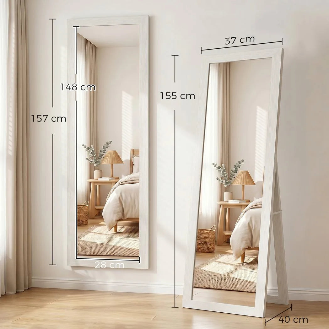 HOMCOM 37 x 157 cm Full Length Mirror – White