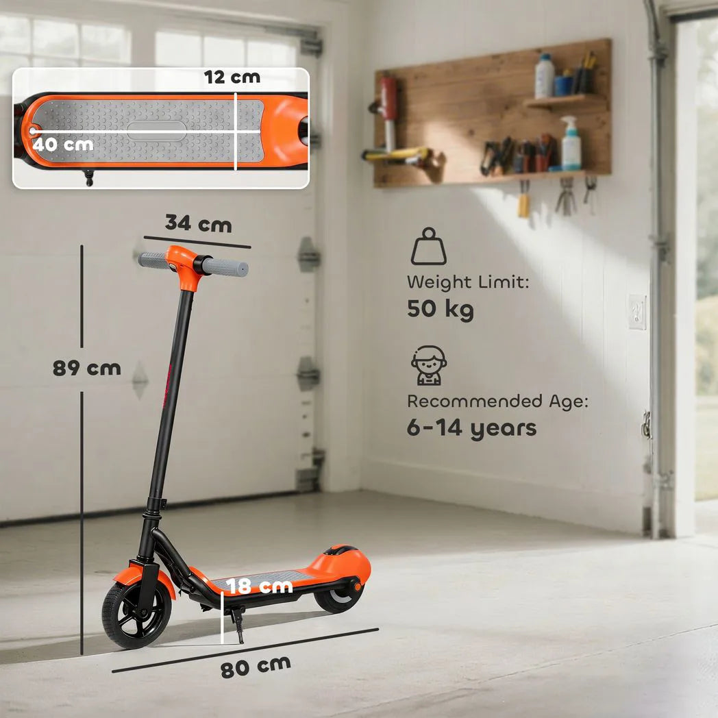 SPORTNOW Kids Electric Scooter with LED Display, 110W Motor & RGB Lights – Kick-to-Start, Green