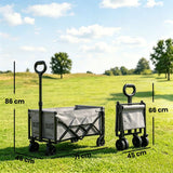 Outsunny 60L Foldable Festival Trolley with Drop-Down Tailgate – Collapsible Camping Wagon Cart, Grey