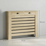 HOMCOM Radiator Cover with Top Drawer and Slatted Centre, 95.5H x 111W cm – Oak