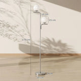HOMCOM Dual-Head LED Floor Lamp – Silver