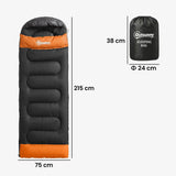 Outsunny 3-Season Sleeping Bag for Adults with L-Shaped Zip, Opens into Quilt – Lightweight & Compact, Grey
