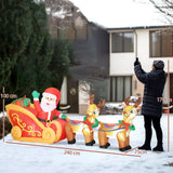 Outsunny 7.9ft Christmas Inflatable Santa on Sleigh with Two Reindeer