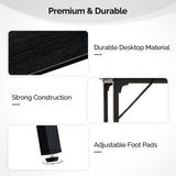 43-Inch Black Bar Table with MDF Top & Iron Frame, 110cm – Pub Height Kitchen or Home Bar Counter