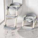 2-in-1 Toddler Potty Training Toilet Seat with Step Ladder – Foldable, Adjustable, Non-Slip