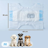 PawHut Disposable Dog Diapers for Female Dogs, 48 Count, 6-Layer Leakproof Core – Incontinence Nappies, Size M