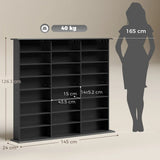 HOMCOM Media Storage Tower for 1032 CDs or 594 DVDs with 18 Adjustable Shelves – Blu-ray Display Shelf, Black