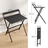HOMCOM 70 cm Folding Computer Desk with Monitor Shelf – Compact Foldable Home Office Table, Black