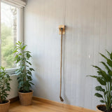 1.5m Wall-Mounted Cat Climbing & Scratching Rope Post – Pine Wood & Hemp Rope
