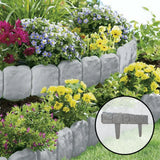 50-Pack Cobblestone Effect Lawn Edging – Interlocking Plastic Garden Border with Hammer-In Stakes, Grey