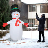 Outsunny 8ft Inflatable Christmas Snowman with Disco & LED Lights – Self-Inflating Outdoor Garden Decoration