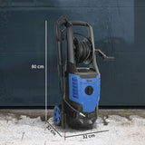 Outsunny 2200W High Pressure Washer, 170 Bar, with Adjustable Nozzle, 6m Hose and Snow Foam Bottle, Blue