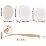 7-Piece Back Lotion Applicator Set with Beech Wooden Handle, Foam Pads and Bath Brush – 2-in-1 Body Care Tool