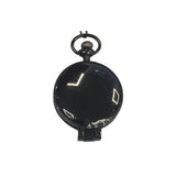 Boshiya Half Hunter Steampunk Pocket Watch, Mechanical Hand-Wind with Skeleton Dial and Chain, Gunmetal
