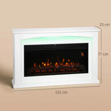 HOMCOM 2000W Electric Fireplace with Faux Flame, Thermostat and Remote – 5118 BTU Heater, White