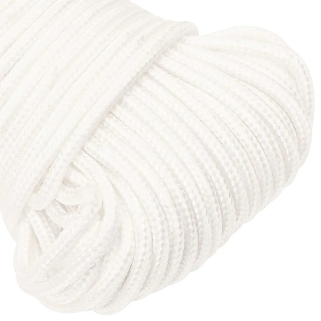 vidaXL Multipurpose Utility Rope 3 mm 250 m White PP 67.5 kg Max Load