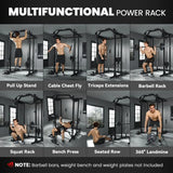 SPORTNOW Cable Crossover Machine with Lat Pull-Down, Pull-Up Station & Barbell Rack – Home Multi Gym