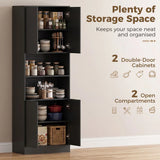 HOMCOM 170 cm Kitchen Pantry Cabinet with Soft-Close Hinges – 6-Tier Storage Cupboard, Black