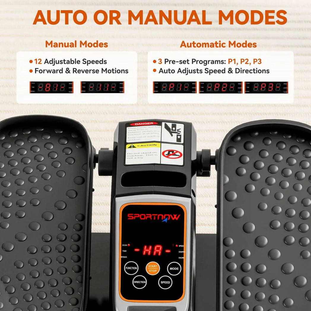 SPORTNOW Under Desk Elliptical Machine with 12 Speeds, LED Monitor & Remote Control – Electric Seated Pedal Exerciser