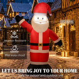 Outsunny 5ft Inflatable Velvet-Look Santa Claus with LED Light – Outdoor Christmas Garden Decoration