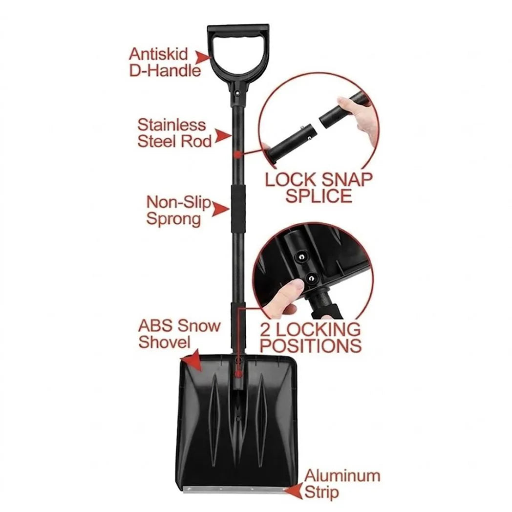 Ice and Snow Plow – Foldable, Removable Design with Extendable Telescopic Handle