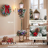 Outsunny 5ft Lighted Christmas Street Lamp with Snow Tips