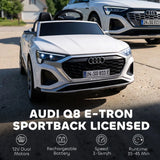 AIYAPLAY Licensed Audi Q8 e-tron Sportback 12V Kids Ride-On Car with Remote Control & Four-Wheel Suspension – White