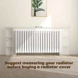 HOMCOM Extra Large Radiator Cover with Open Shelves – Vertical Slatted Heater Cabinet for Living Room, White