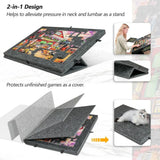 Tilting Jigsaw Puzzle Board with 6 Drawers and Dust Cover – Portable Felt Table for 1000 Pieces, Dark Grey